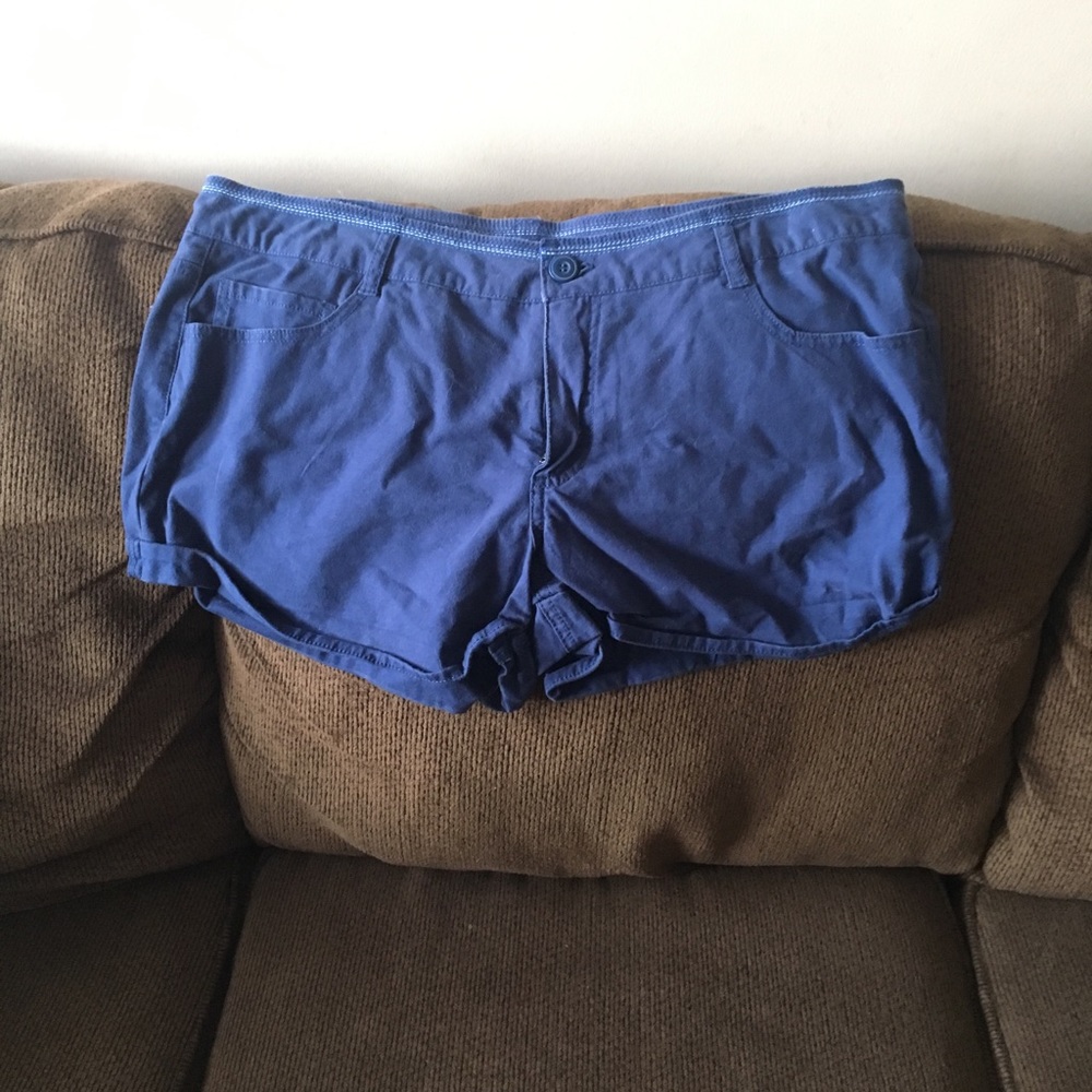 Navy board shorts.